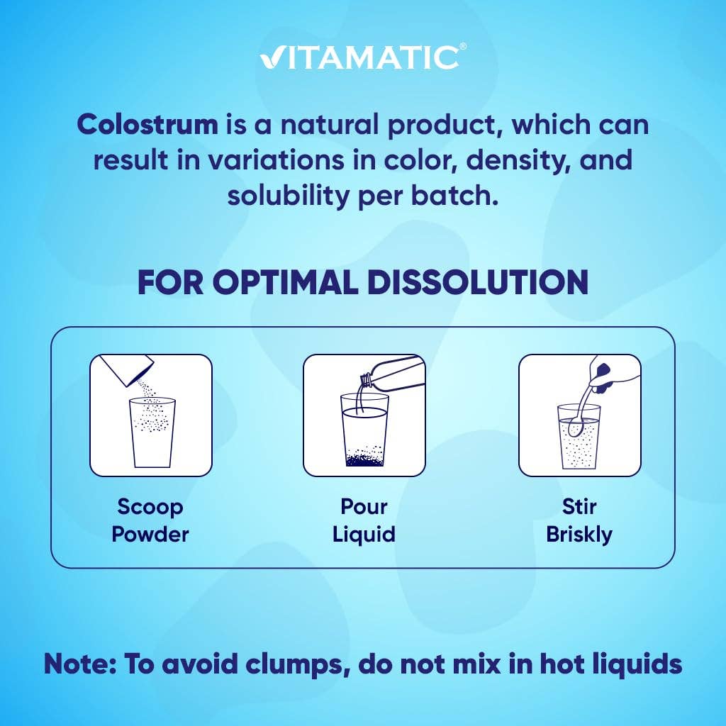 Vitamatic Bovine Colostrum | 30% IgG | 30 Servings