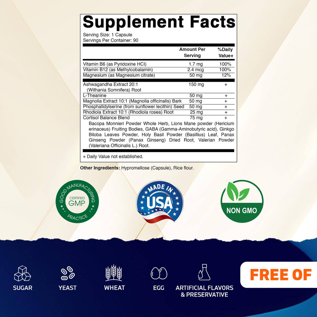 Vitamatic Cortisol Support | Ashwagandha & Rhodiola | 90ct