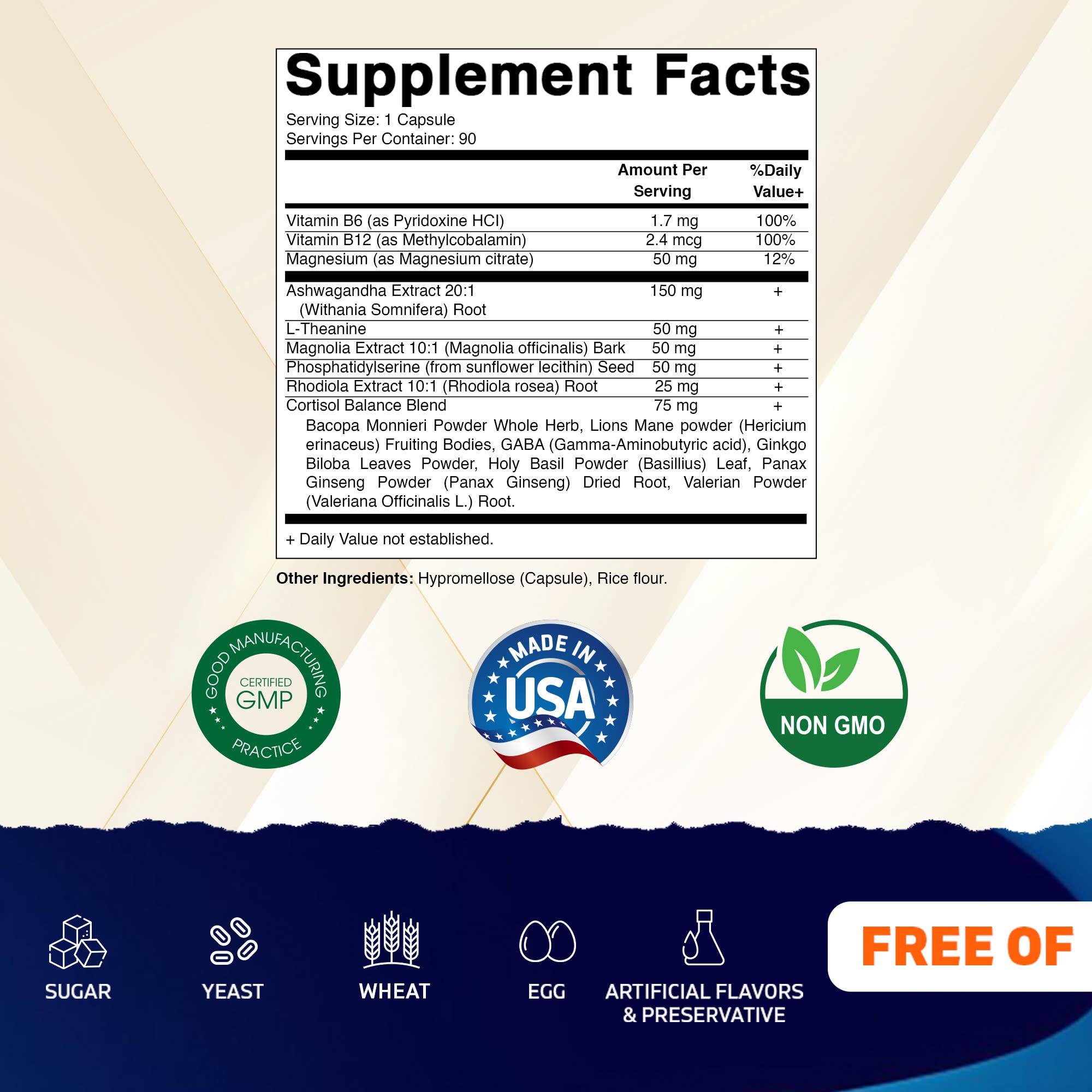 Vitamatic Cortisol Support | Ashwagandha & Rhodiola | 90ct