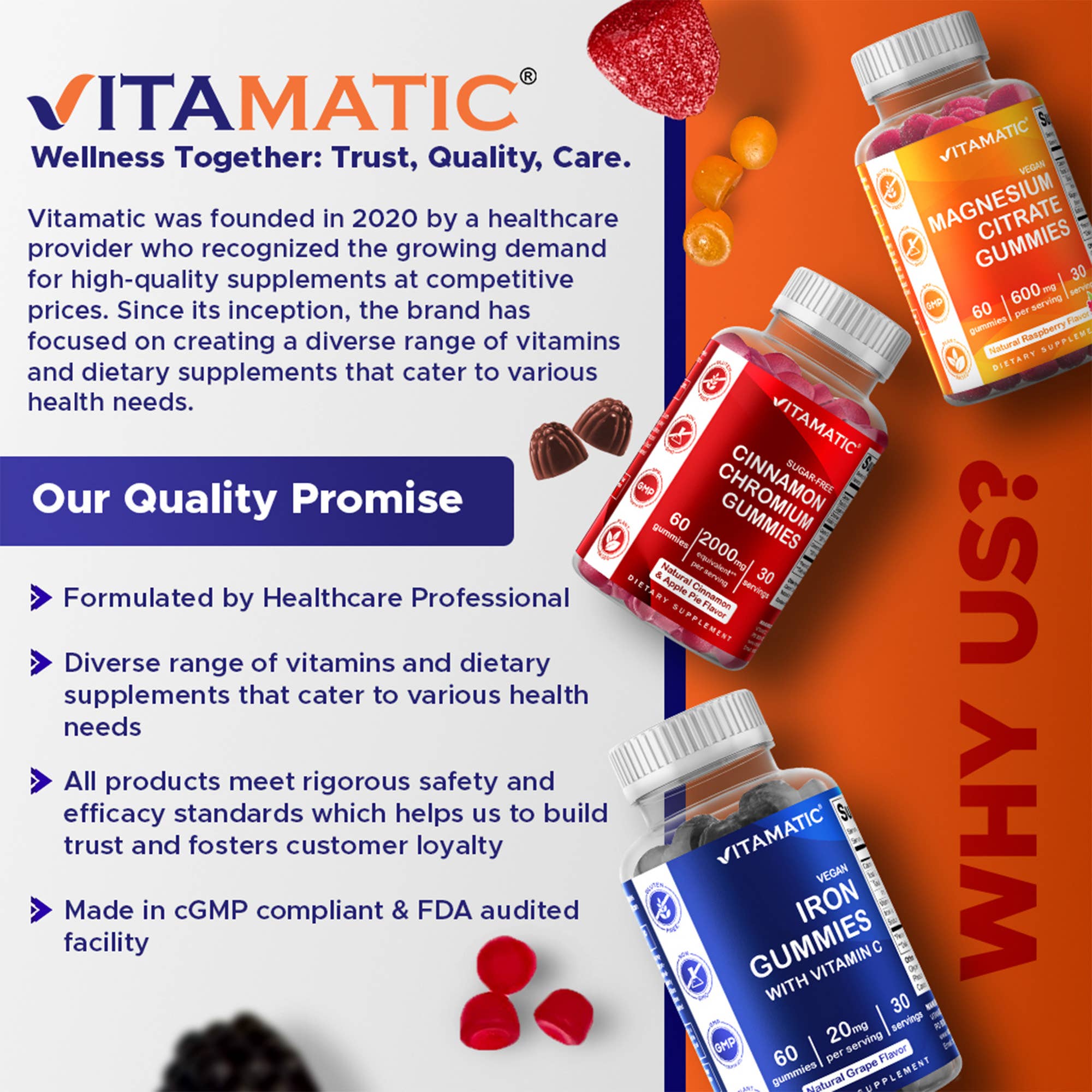 Vitamatic B-Complex + C & Inositol | Energy | 60 Gummies
