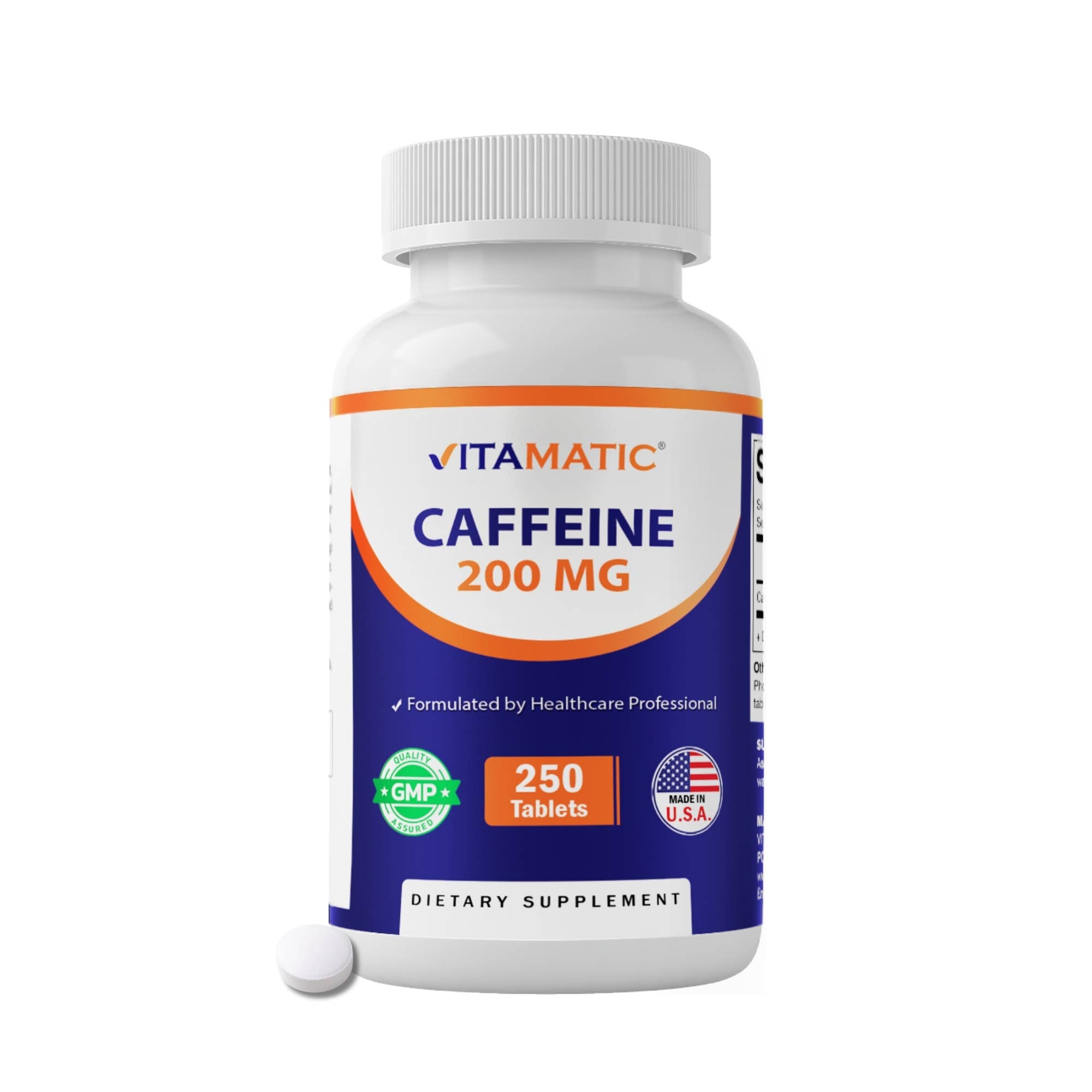 Vitamatic Caffeine 200mg | 250 Vegetarian Tablets
