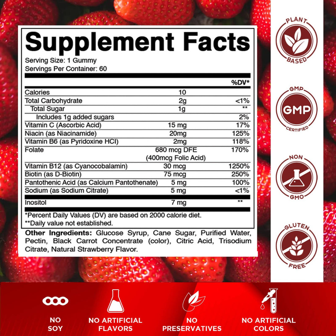 Vitamatic B-Complex + C & Inositol | Energy | 60 Gummies