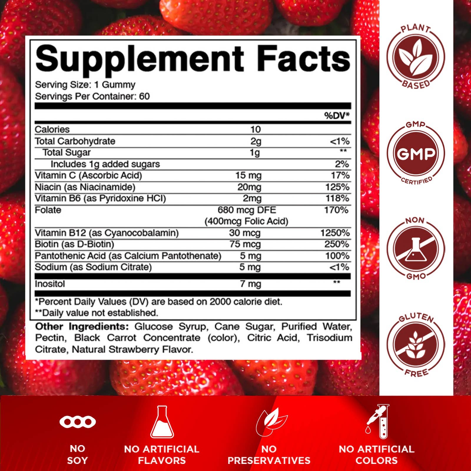 Vitamatic B-Complex + C & Inositol | Energy | 60 Gummies