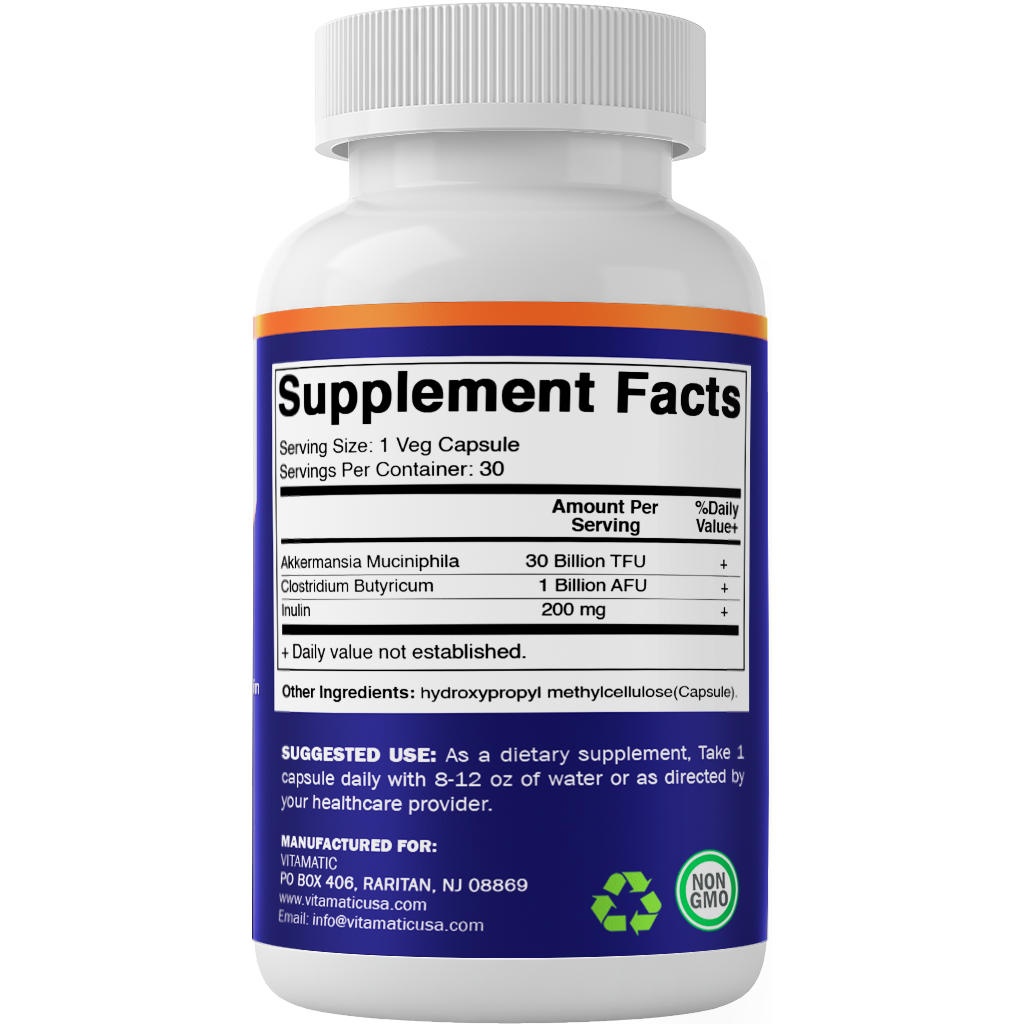 Vitamatic Akkermansia 30B | Metabolic Support | 30ct