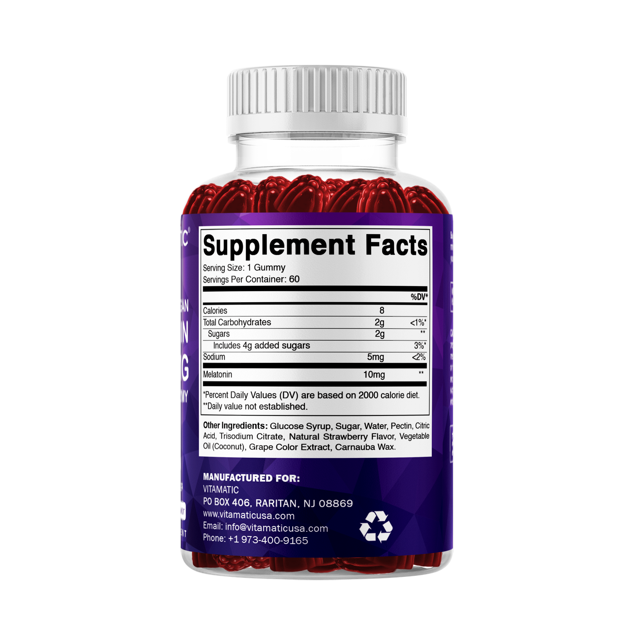 Vitamatic 10mg Melatonin | Vegan & Non-GMO | 60ct
