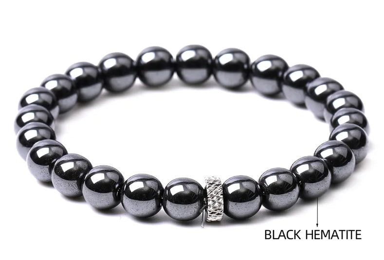Natural Stone Titanium Steel Woven Chain Bracelet