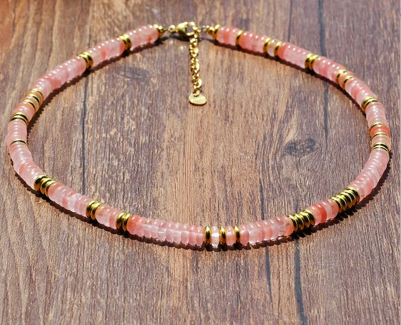 Bohemian Color Block Natural Stone Necklace
