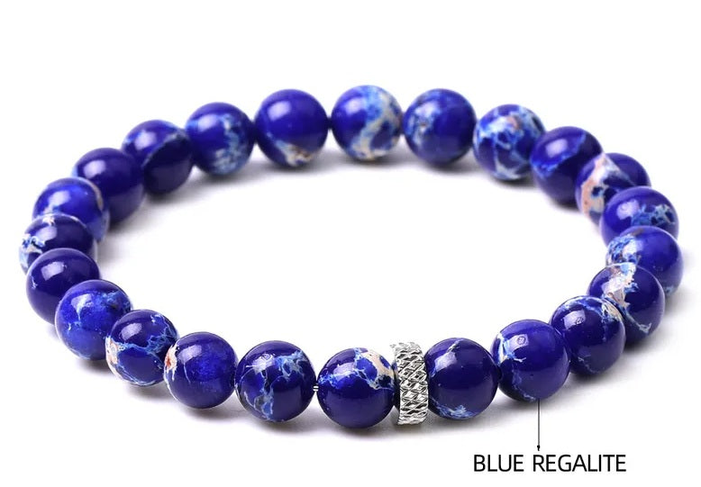 Natural Stone Titanium Steel Woven Chain Bracelet