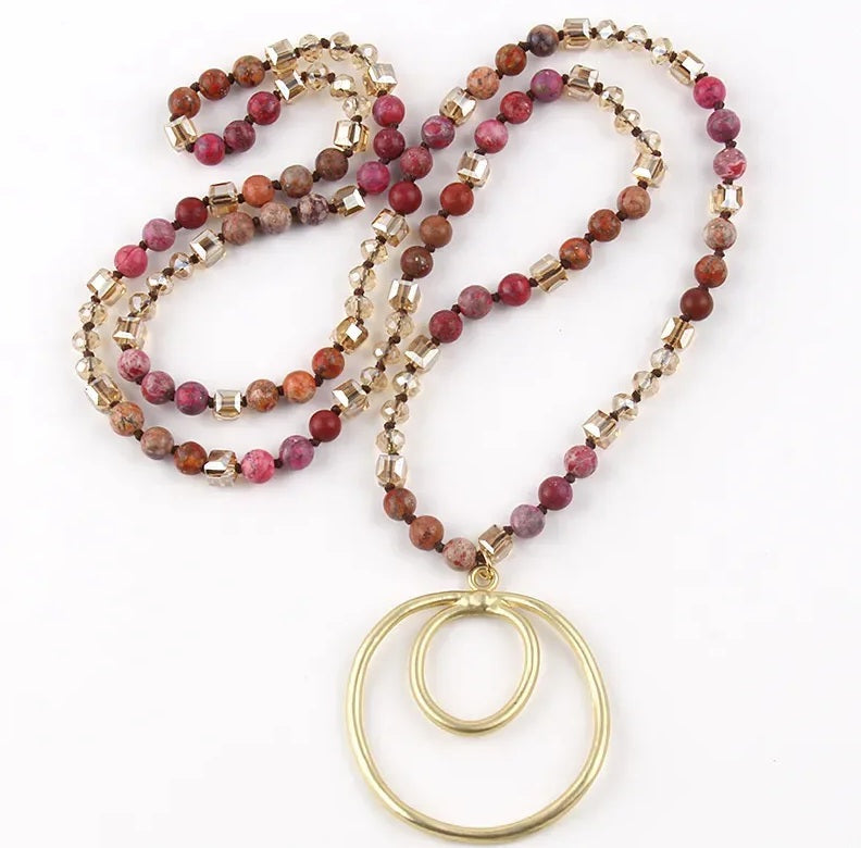 Semi-precious Stone Pendant Necklace