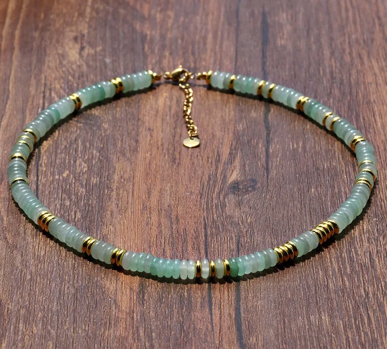 Bohemian Color Block Natural Stone Necklace