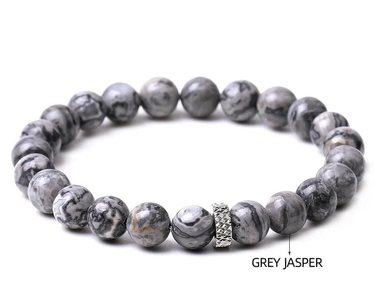Natural Stone Titanium Steel Woven Chain Bracelet