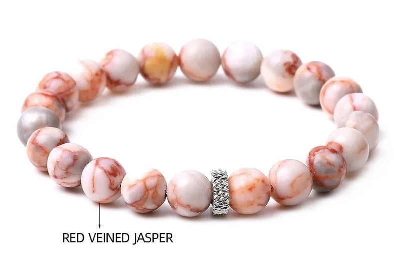 Natural Stone Titanium Steel Woven Chain Bracelet