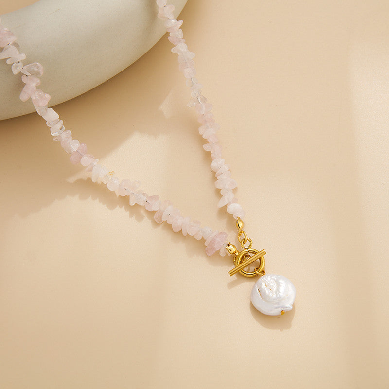 Freshwater Pearl Gravel Pendant Necklace