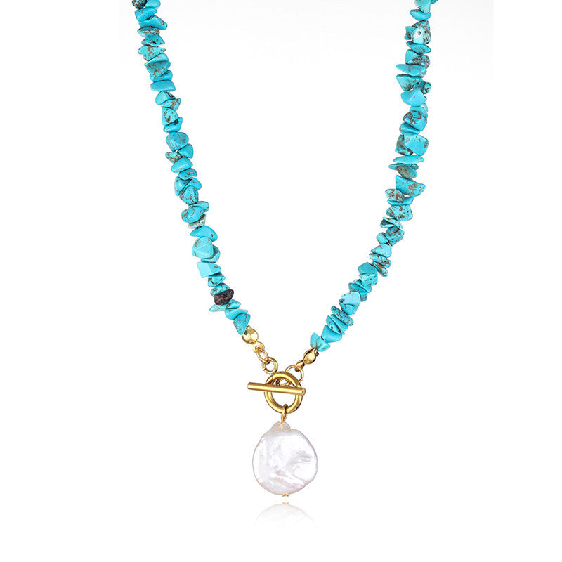 Freshwater Pearl Gravel Pendant Necklace