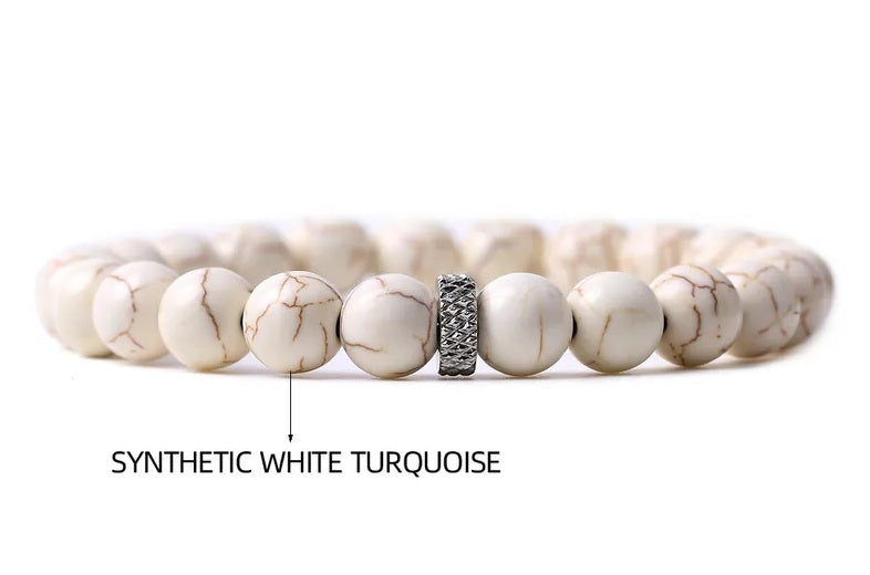 Natural Stone Titanium Steel Woven Chain Bracelet