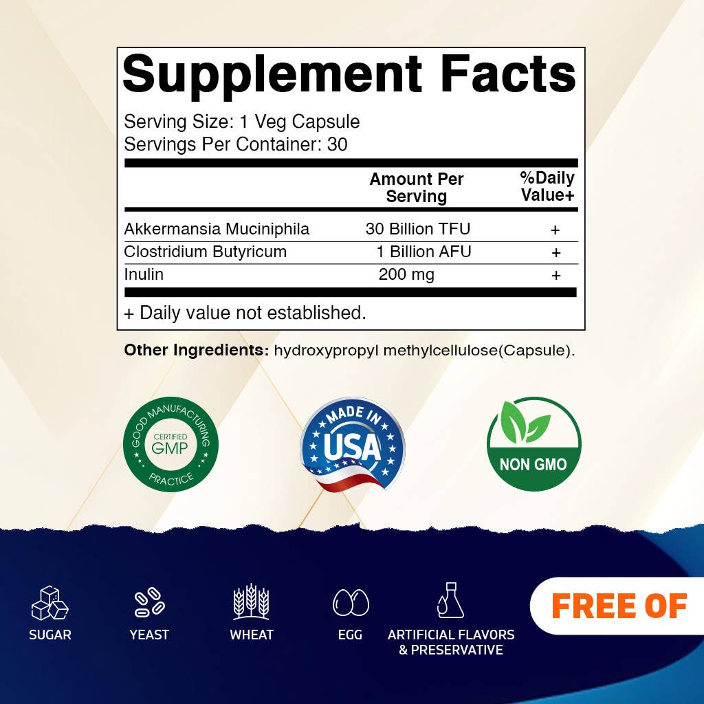 Vitamatic Akkermansia 30B | Metabolic Support | 30ct