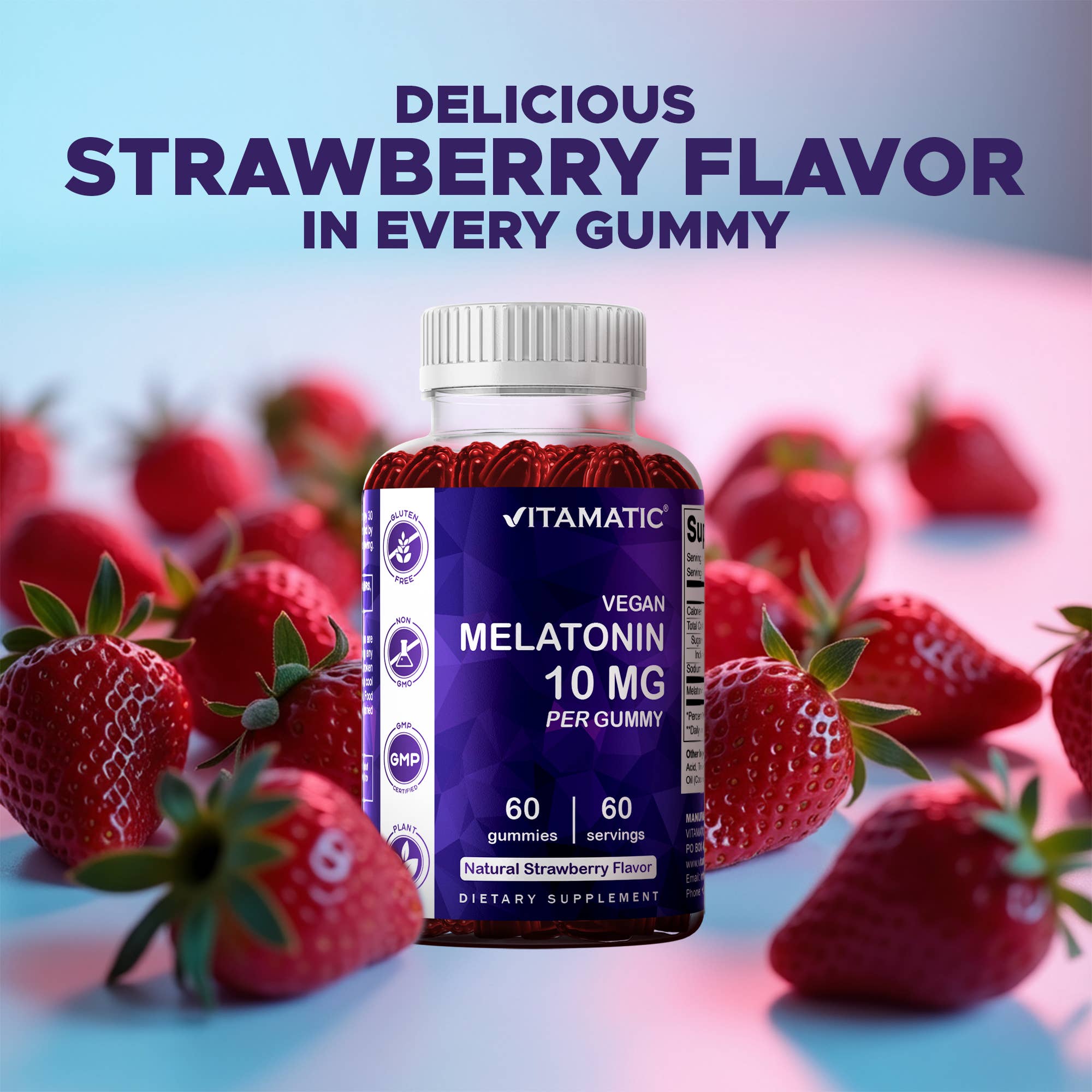 Vitamatic 10mg Melatonin | Vegan & Non-GMO | 60ct