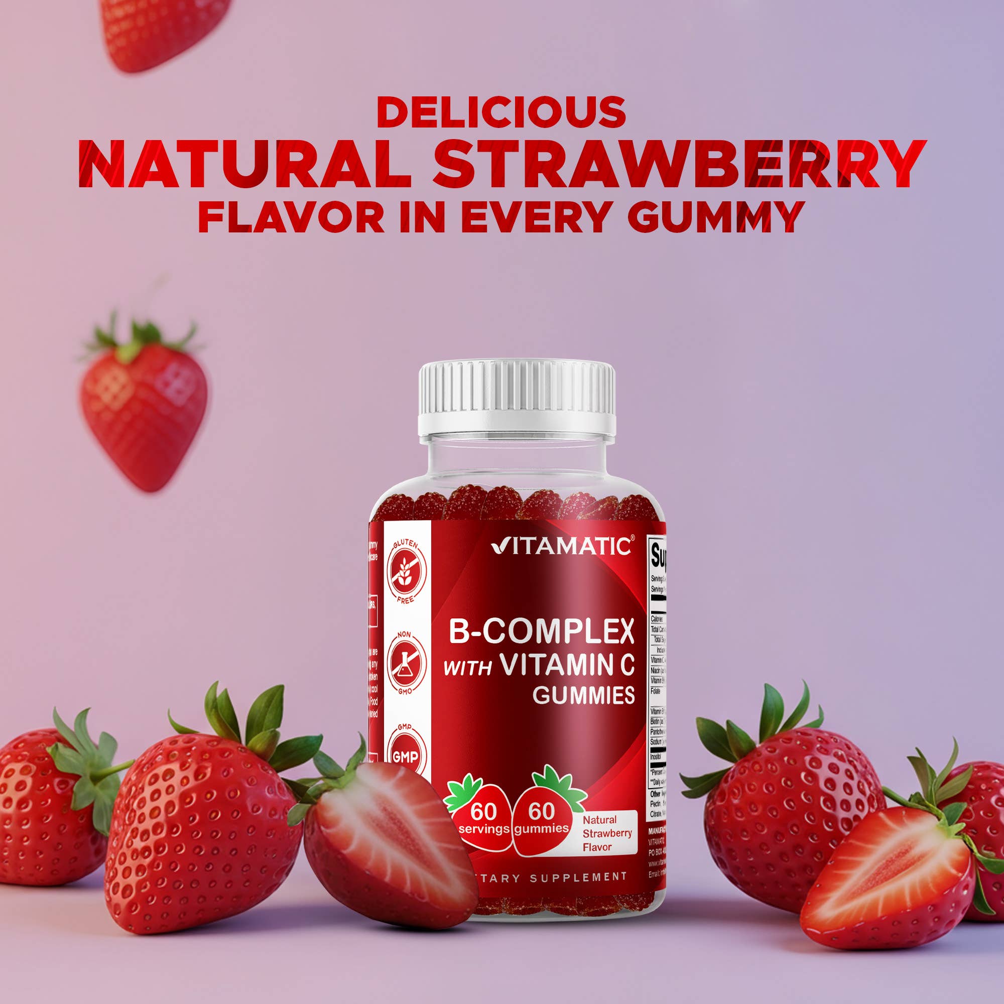 Vitamatic B-Complex + C & Inositol | Energy | 60 Gummies