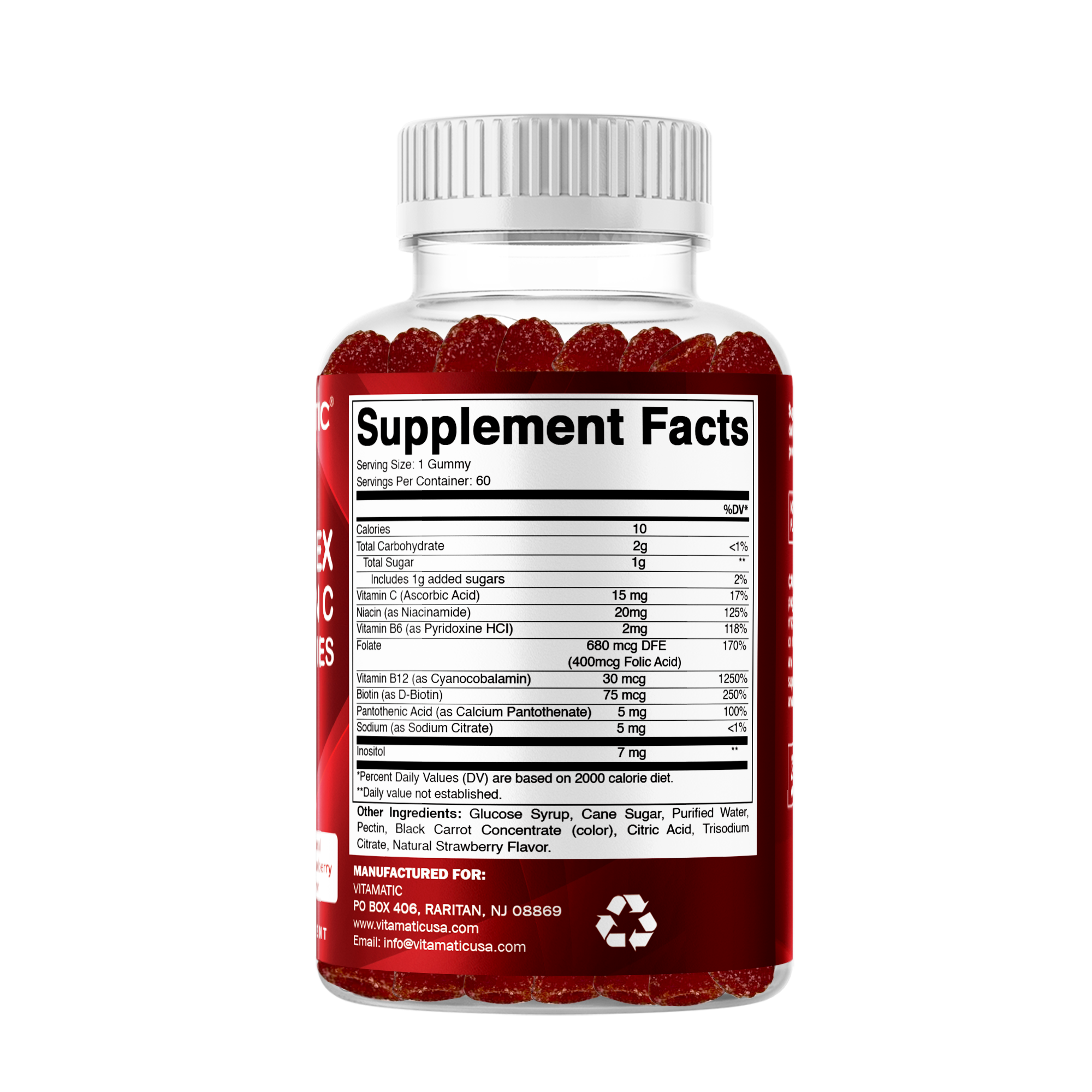 Vitamatic B-Complex + C & Inositol | Energy | 60 Gummies
