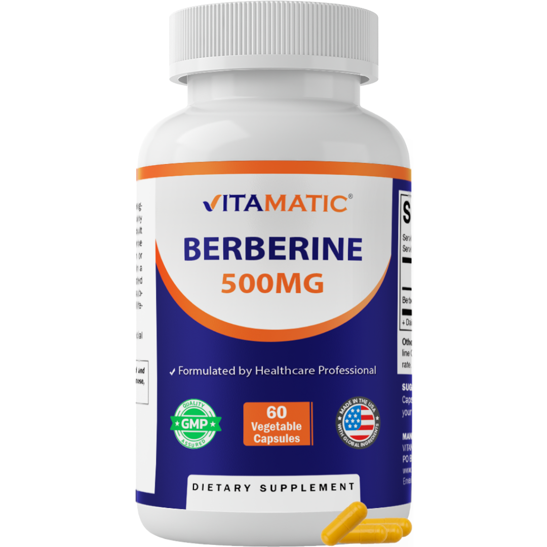 Vitamatic Berberine 500mg | Non-GMO | 60 Capsules