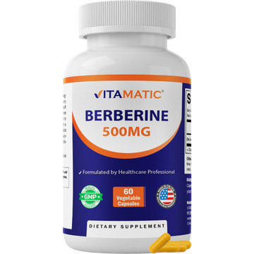 Vitamatic Berberine 500mg | Non-GMO | 60 Capsules